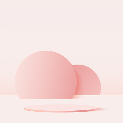 抽象背景与粉红色几何3d讲台。矢量插图。