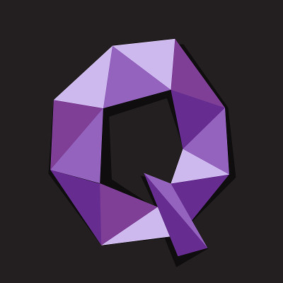 Vector illustration of letter Q in origami style. 