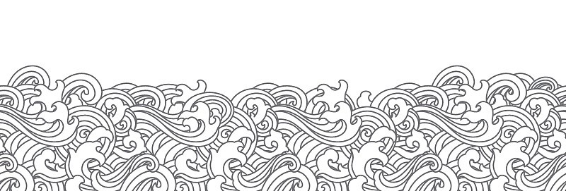 东方海浪无缝背景。