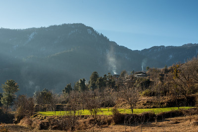 典型的喜马拉雅山喜马偕尔村