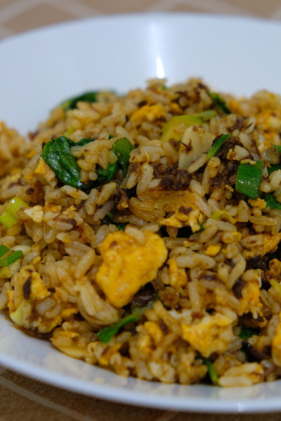 炒饭的特写。