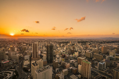 Sunset of Hamamatsu,Japan,浜松駅周辺の夕焼け