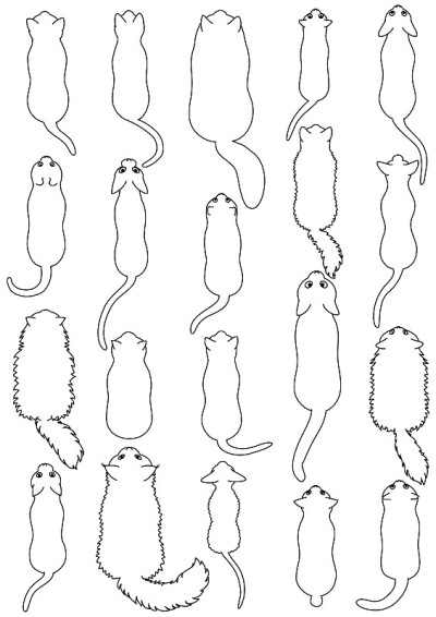 猫线艺术顶部视图集