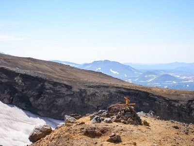 堪察加的风景，山脉和火山。