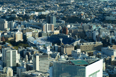 从空中俯瞰横滨市