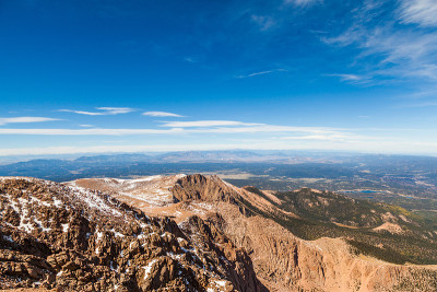 从派克峰山顶，科罗拉多泉，CO