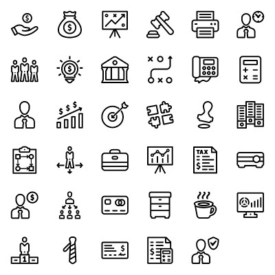 Business Line Icon Set