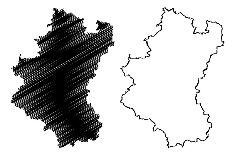 卢森堡省(比利时王国，比利时省，瓦隆大区)地图矢量插图，涂鸦草图比利时卢森堡地图