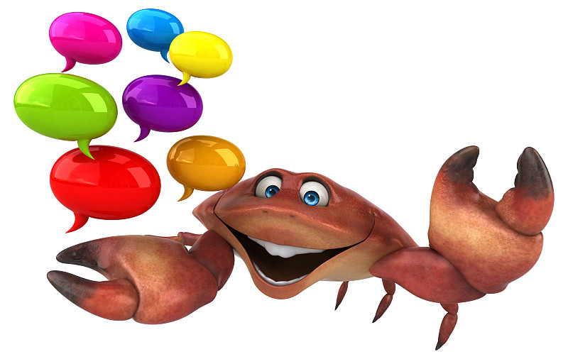 有趣的螃蟹- 3D插图