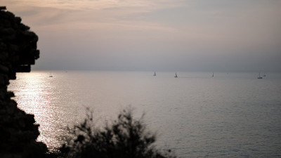 海岸线在黄昏
