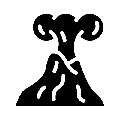 增加火山活动字形图标矢量插图