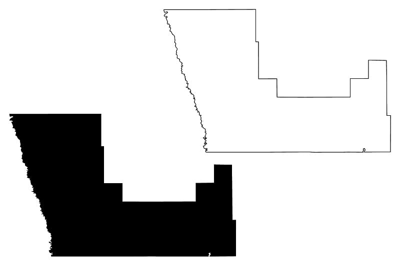 明尼苏达州波尔克县(美国县，美国，美国，美国)地图矢量插图，涂鸦草图波尔克地图