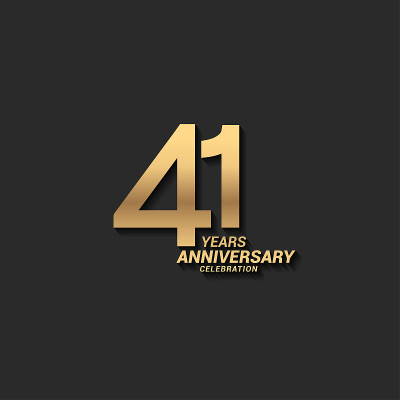 41周年设计股票插图。公司简介、小册子、传单、杂志、宣传册、海报、网页、请柬、贺卡等金周年庆典会徽设