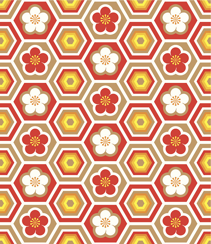 梅花六角形图案