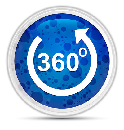 360度旋转箭头图标豪华蓝色圆形按钮