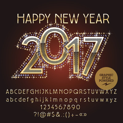 矢量优雅闪光2017年新年贺卡