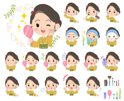黄色赭色女人的美丽