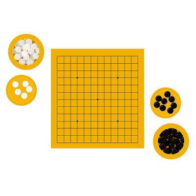矢量图的空goban和碗与石头