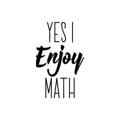 是的，我喜欢数学。矢量插图。刻字。墨水插图。
