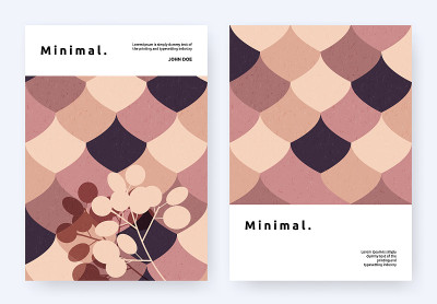 Book cover template design, symmetrical fish scale