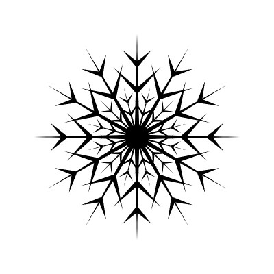 简单的雪花黑色线条