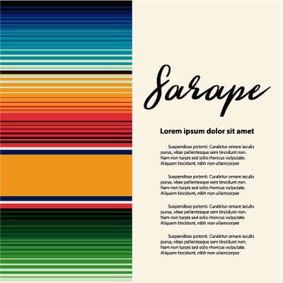 色彩丰富的墨西哥传统Sarape构图-复制空间