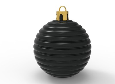 白色背景上的圣诞树玩具。圣诞装饰品。3 d渲染