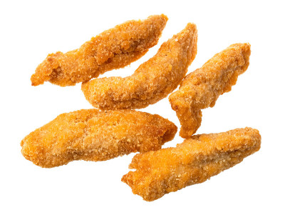 几条鸡肉孤立在白色上