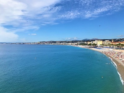 尼斯海岸线鸟瞰图，法国里维埃拉