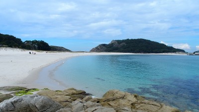 罗达斯海滩，塞斯岛。加利西亚