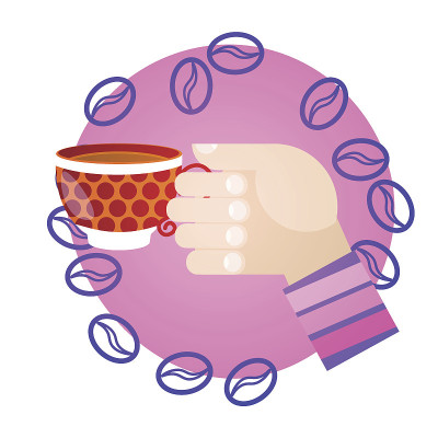 手握杯，茶，咖啡，休息，早餐，饮料