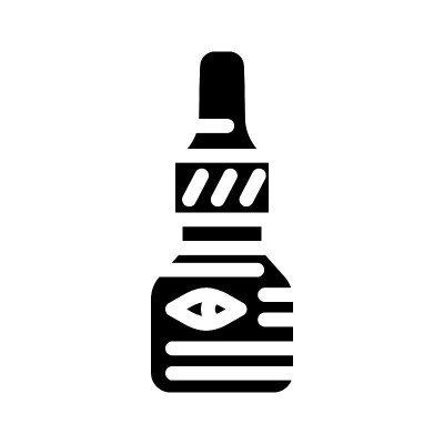 眼药水眼科字形图标矢量插图
