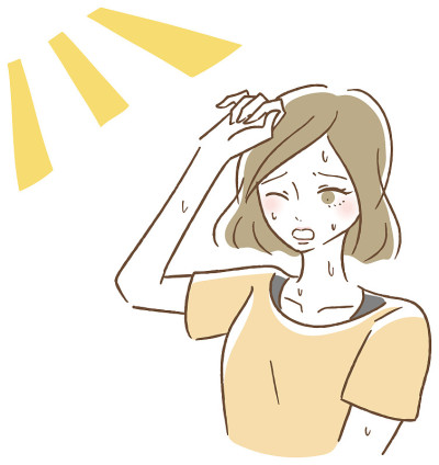 一个关心阳光的女性夏季插图