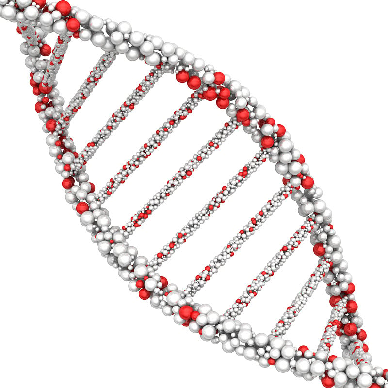 这是DNA分子的特写。三维渲染