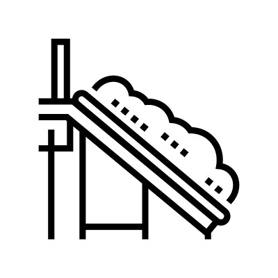 垃圾分类输送带线图标矢量图示