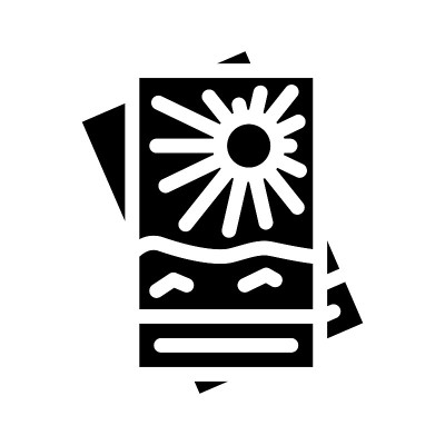 卡片法师配件字形图标矢量插图