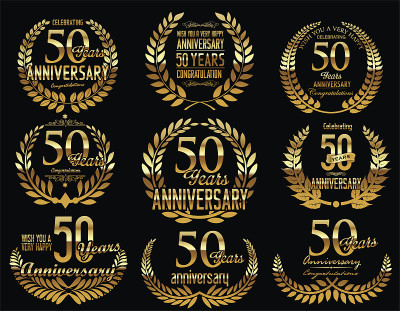 50周年金月桂花环复古系列