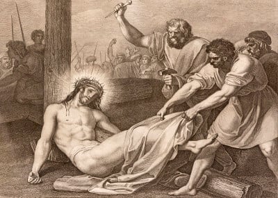 雷吉奥·埃米利亚——耶稣被钉在教堂Chiesa di Santo Stefano的十字架上(1750