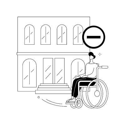 不可访问环境抽象概念矢量插图。