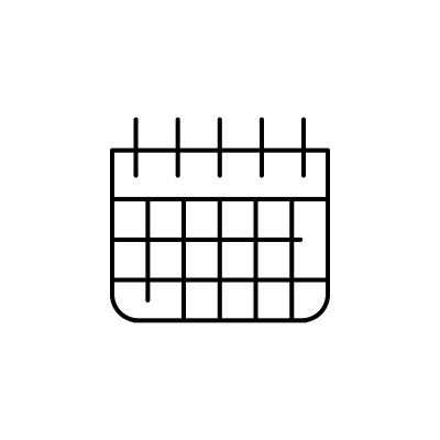 日历图标。移动概念和web应用插图的构建元素。细线图标用于网站设计和开发，应用程序开发