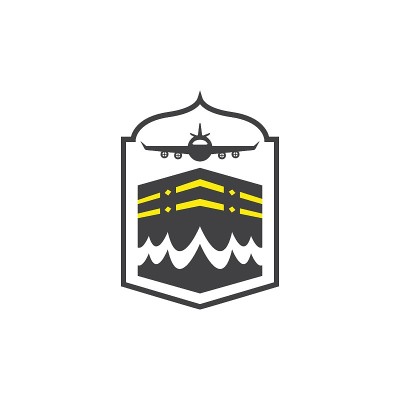 朝觐和umrah机构与平面矢量图标插图设计