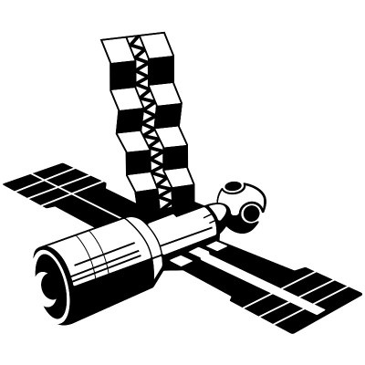 矢量苏联黑色太空卫星