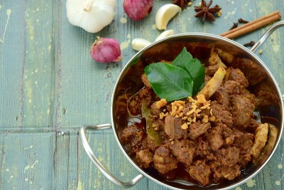牛肉Rendang。传统的印尼菜在开斋节或Idul Fitri