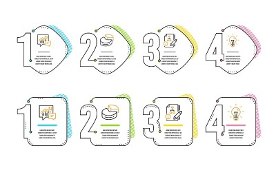 Pie chart, Accounting and Algorithm icons set. Ide