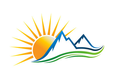 太阳山符号矢量插图