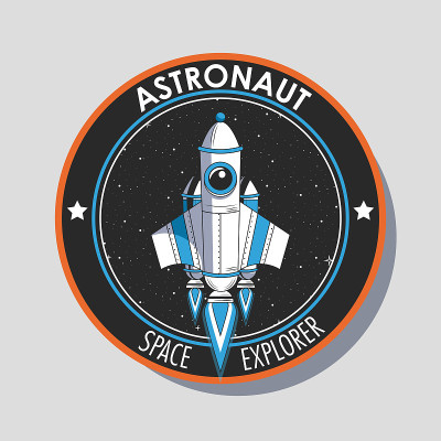 Space explorer patch emblem design