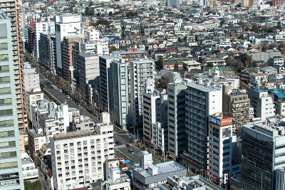 大东京地区建筑密集，城市景观