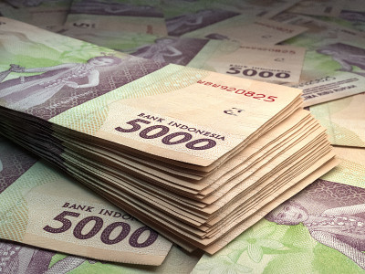印尼钞票。Indonesianrupiah账单。5000印尼盾印尼盾。商业、金融背景。