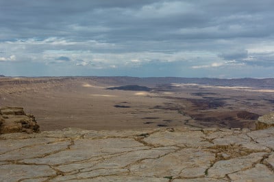 Makhtesh Ramon火山口在以色列内盖夫沙漠从米斯佩拉蒙