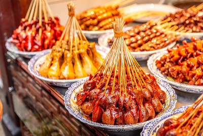 亚洲的街头食品。泰国食品市场